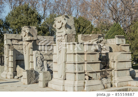 Ruins of the Old Summer Palace (Yuanmingyuan), imperial residence in Beijing Ruins of the Old Summer Palace (Yuanmingyuan), imperial residence in Beijing 85559887