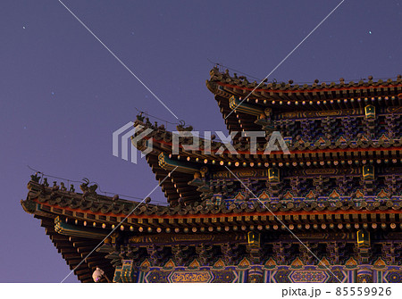 Night view of the Wanchun Pavilion at Jingshan Park in Beijing, China Night view of the Wanchun Pavilion at Jingshan Park in Beijing, China 85559926