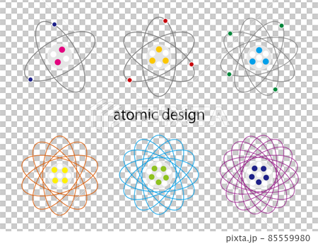 原子和電子,符號標記,五顏六色 原子和電子,符號標記,五顏六色 85559980
