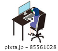 アイソメトリック風 PCを使う女性 アイソメトリック風 PCを使う女性 85561028