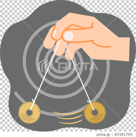 Hand with a 5-yen coin pendulum, hypnosis 85561705