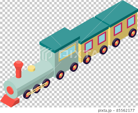 カラフルなアイソメトリックスタイルのSL機関車のイラスト. カラフルなアイソメトリックスタイルのSL機関車のイラスト. 85562177