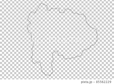 Line drawing of Yamanashi prefecture Line drawing of Yamanashi prefecture 85562229
