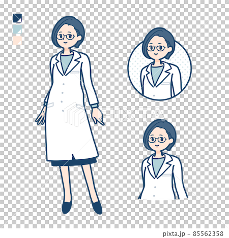 一位女醫生穿著白大褂放鬆的插圖 85562358