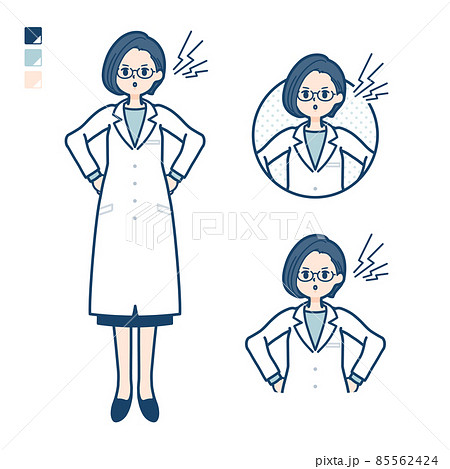白衣を着た女性医師が怒っているイラストのイラスト素材 白衣を着た女性医師が怒っているイラストのイラスト素材