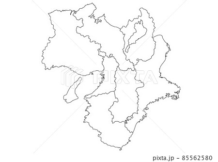 関西地方の線画