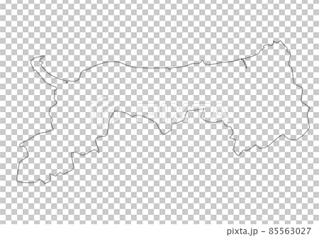 Line drawing of Tottori prefecture 85563027