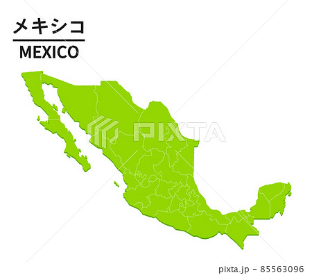 メキシコの世界地図イラストのイラスト素材