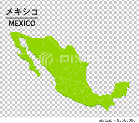 メキシコの世界地図イラスト メキシコの世界地図イラスト 85563096