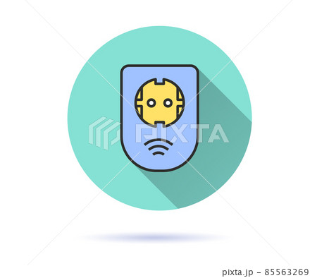 Smart socket icon with long shadow for graphic and web design. 85563269