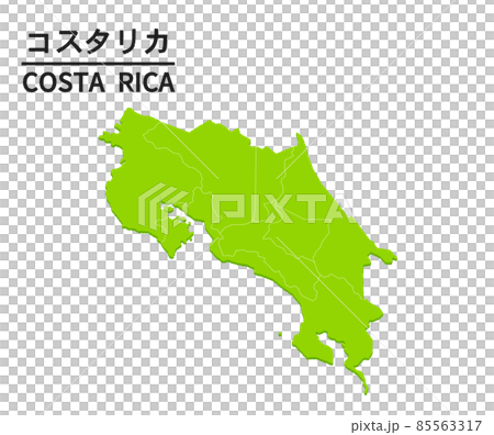 Costa Rica world map illustration 85563317