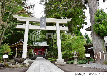 富士山東口本宮・須走口登山道　冨士浅間神社の大鳥居 85563403