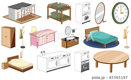 Set of interior furniture and decorations Set of interior furniture and decorations 85565197