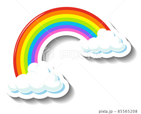 Rainbow with clouds sticker 85565208