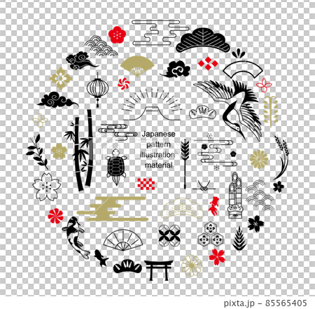 日本　和風　アイコン　イラスト素材 85565405