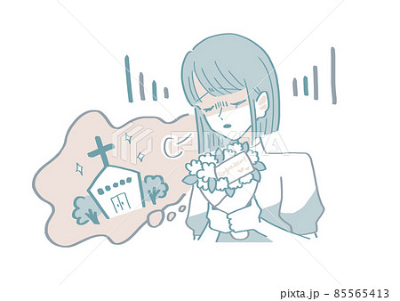 マリッジブルーのイラストのイラスト素材