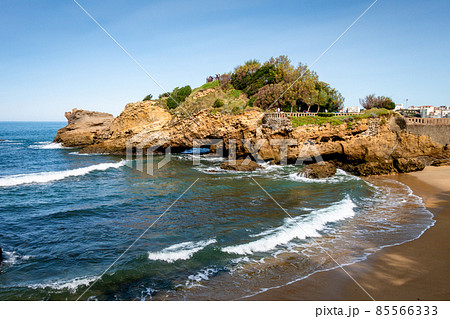 Rock of Basta and seaside in biarritz Rock of Basta and seaside in biarritz 85566333