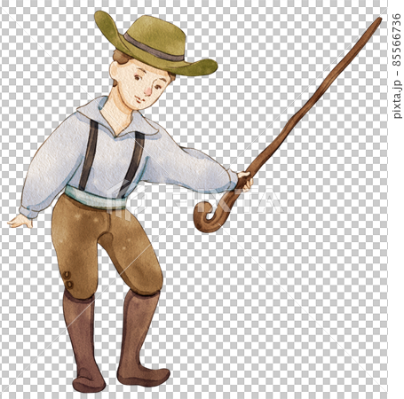 European folk farm character watercolor clipart png 85566736