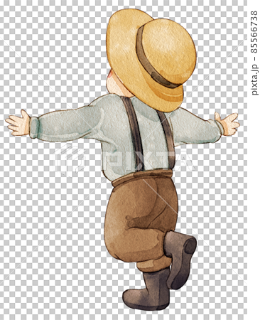European folk farm character watercolor clipart png 85566738