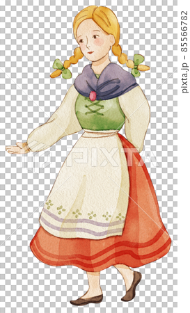 European folk farm character watercolor clipart png European folk farm character watercolor clipart png 85566782