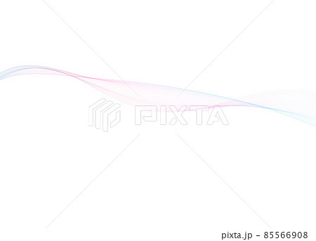 7カラーウェーブ リボン背景ライン 白バック 85566908