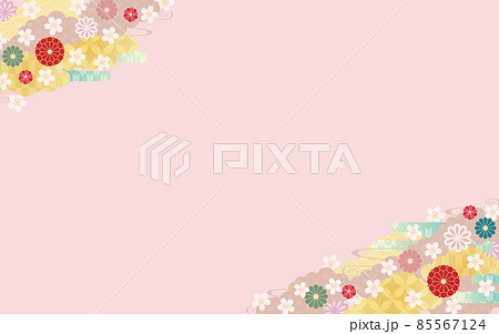 背景素材-和柄桜2022-8ベク 85567124