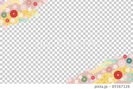 背景素材-和柄桜2022-7ベク 85567126