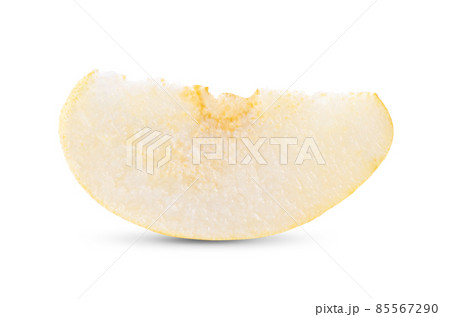 Chinese pear or Asian pear with sliced isolated on white 85567290