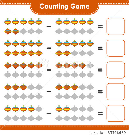 Count and match, count the number of Whirligig Toy and match with the right numbers. Educational children game, printable worksheet, vector illustration Count and match, count the number of Whirligig Toy and match with the right numbers. Educational children game, printable worksheet, vector illustration 85568629