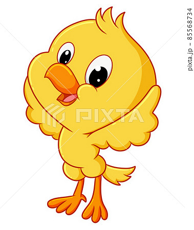 The little chicken is very happy and raising its wings The little chicken is very happy and raising its wings 85568734