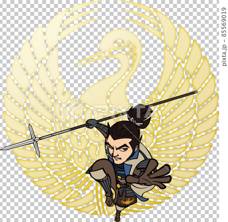 武装して槍を持って飛びかかる森可成【3頭身・家紋】 武装して槍を持って飛びかかる森可成【3頭身・家紋】 85569019