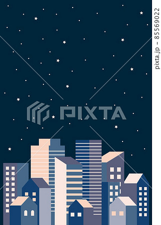 背景素材_シンプルなビル街_夜 背景素材_シンプルなビル街_夜 85569022