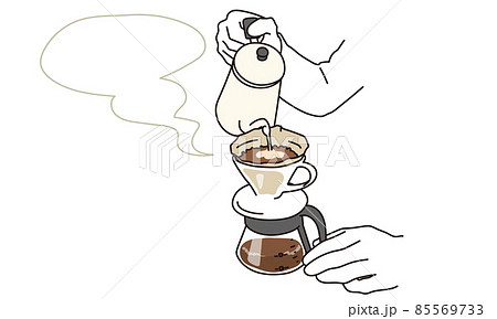 コーヒーを淹れる手元 85569733