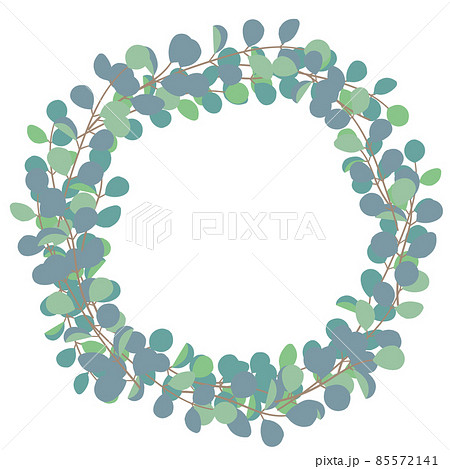 シンプルなユーカリのリースのイラスト 85572141