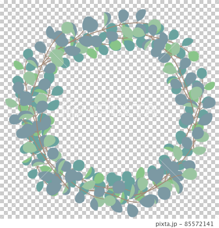 シンプルなユーカリのリースのイラスト 85572141