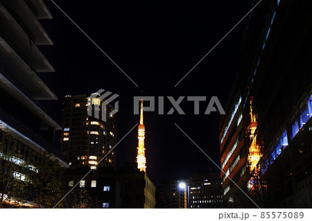 ビルの間の東京タワー ビルの間の東京タワー 85575089