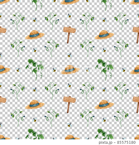 watercolor pattern of a spring vegetable garden (freehand) watercolor pattern of a spring vegetable garden (freehand) 85575180