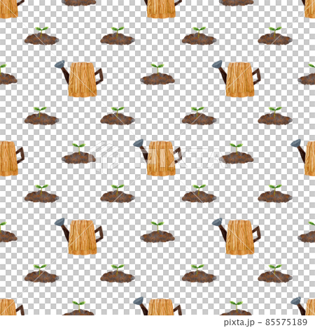 watercolor pattern of a spring vegetable garden (freehand) 85575189