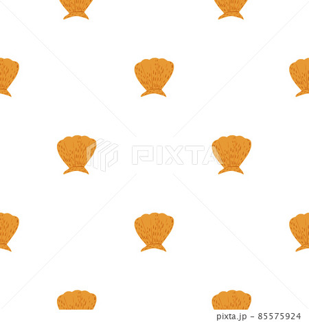 Seamless pattern seashells. Cute conch in doodle style 85575924