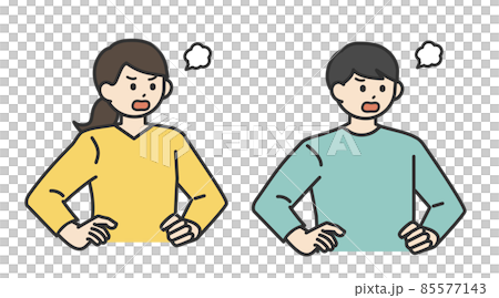 年輕男女生氣的插圖素材 年輕男女生氣的插圖素材 85577143