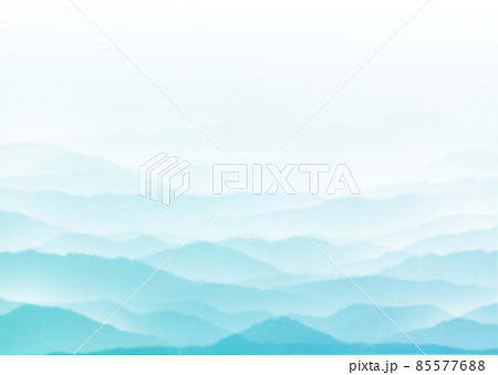 霧深い水色の雲海漂う山脈の風景背景イラスト 横 他色/縦有り 霧深い水色の雲海漂う山脈の風景背景イラスト 横 他色/縦有り 85577688