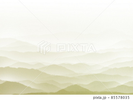 深い雲海漂う鶯色の山脈の風景背景イラスト 横 他色/縦有り 85578035