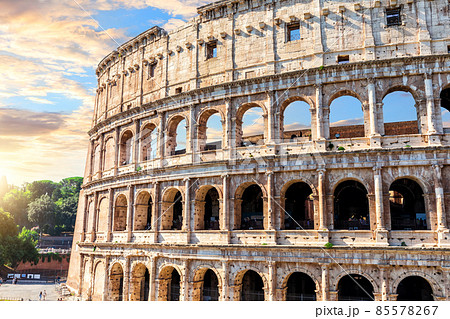 Famous Colosseum in Rome, close view, Italy 85578267