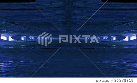 Violet surreal tunnel 4K UHD 3D illustration 85578319