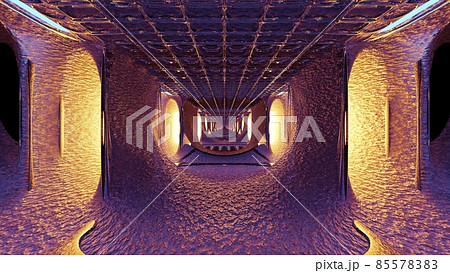 3d illustration of 4K UHD tunnel with glowing holes 3d illustration of 4K UHD tunnel with glowing holes 85578383