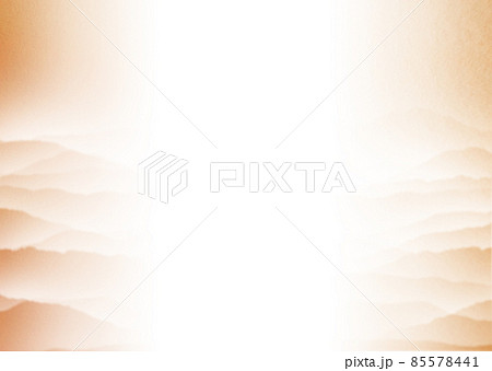 橙色の雲海漂う山脈の風景背景イラスト 中央から左右に濃くなるグラデーション 横 他色有り 85578441