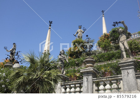 The gardens of Borromeo Palace in Stresa. Italy, The gardens of Borromeo Palace in Stresa. Italy, 85579216