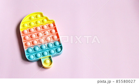 Pop it sensory toy from soft silicone bubbles. Stress and anxiety relief. Trendy game for stressed children and adults. 85580027