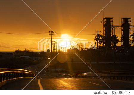 朝陽の一本道 85580213