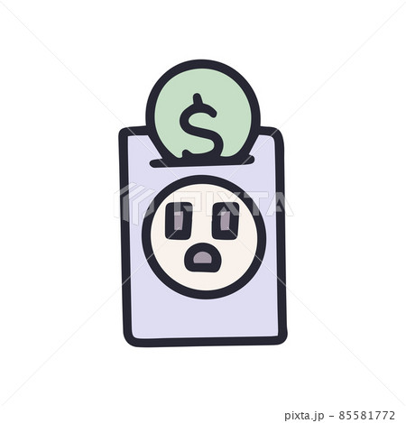 saving electricity color vector doodle simple icon 85581772